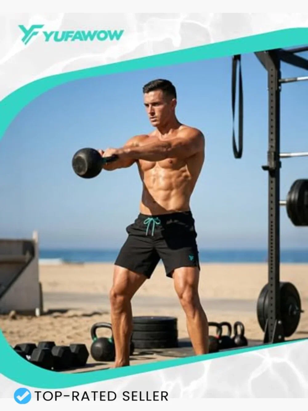 Men's 7 Inch Swim Trunks with Mesh Lining Quick Dry Pockets Athletic Fit Shorts